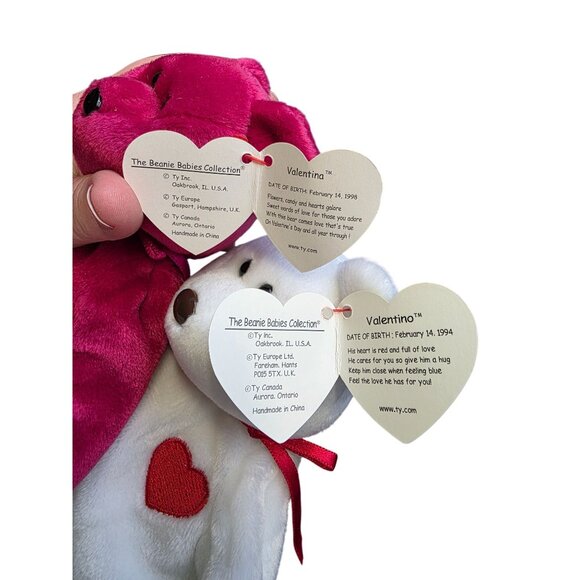 Valentino and Valentina Bears Valentine’s Day Ty Beanie Babies - Picture 8 of 8